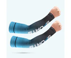 1 Pair Comfortable Sports Sleeves Good Skin-touch Efficient Thermal Insulation Anti-UV Printing Ice Sleeves Riding Accessories-Light Blue