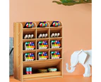 aerkesd Storage Holder High-capacity Multi-functional Decorative School Shelf for Students-Ebony