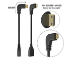 20cm 90-Degree Right Angle Type PVC HDMI-compatible Extension Cable Male to Female Adapter Cord for TV D