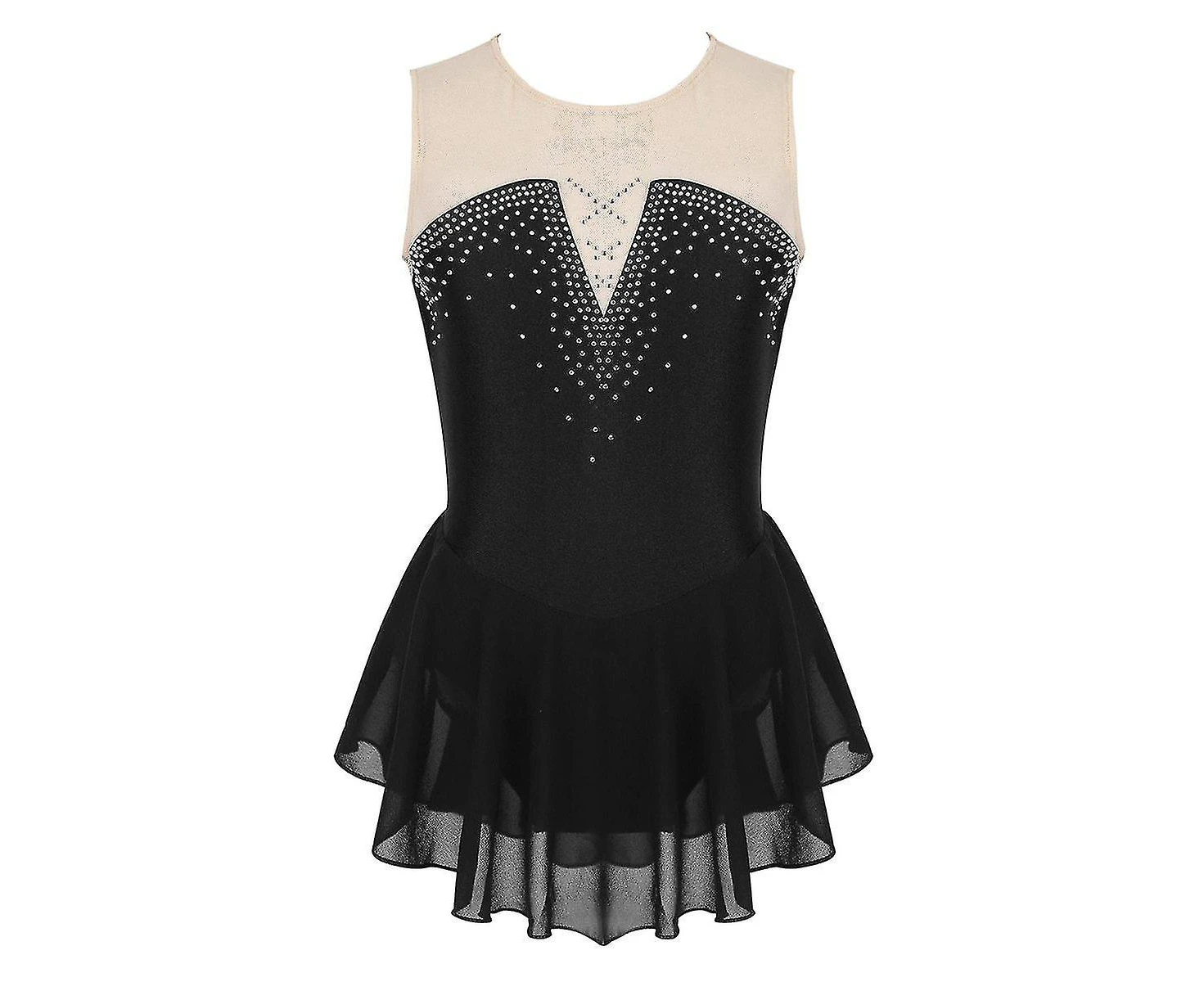 Gymnastics Leotard Figure Skating, Kids Lyrical Ballet Dress-Black