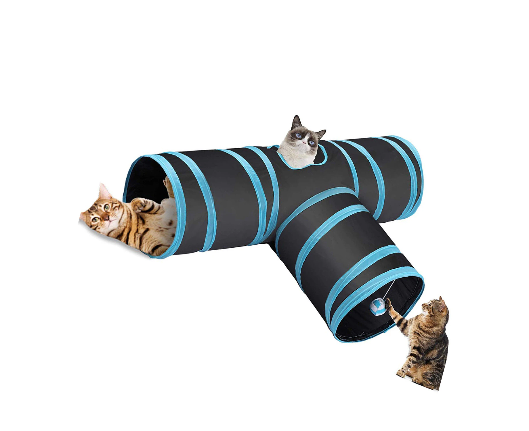 Collapsible 3 Way T-shape Cat Tube Kitty Tunnel Cat Toy