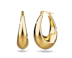 Gold Eve Puffed Hoop Earrings