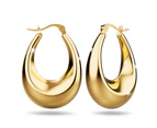 Gold Eve Puffed Hoop Earrings