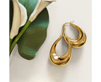 Gold Eve Puffed Hoop Earrings