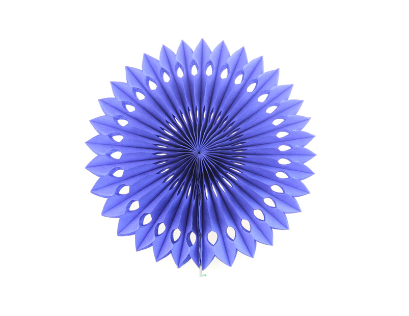 Paper Fan Flower Round Skeleton Scene Setting Props Paper Fans Pinwheels Hanging Flower for Party - Dark Blue