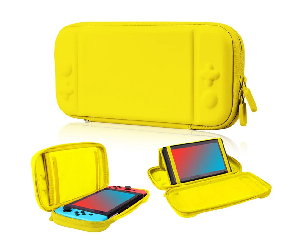 langma bling Portable Waterproof Dustproof Protective Case Storage Pouch for Nintendo Switch-Yellow Bracket Style