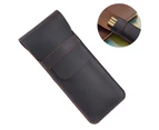 Genuine Leather Pen Case Holder Fountain Multi Pens Pouch