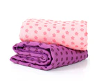 Fulllucky Yoga Mat Non-slip Exquisite Seaming Extra Long Folding Yoga Anti-Slip Blanket for Fitness  - Rose Red