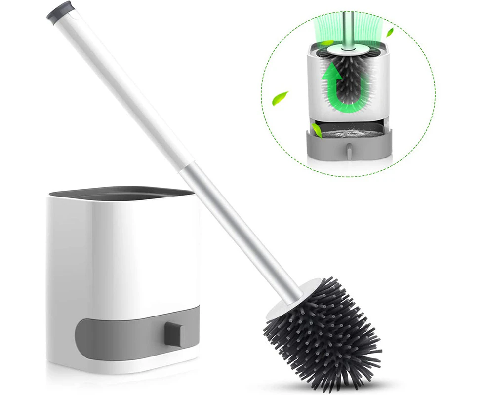 Toilet Brush, Hanging Toilet Brush, Silicone Toilet Brush With Removable Holder