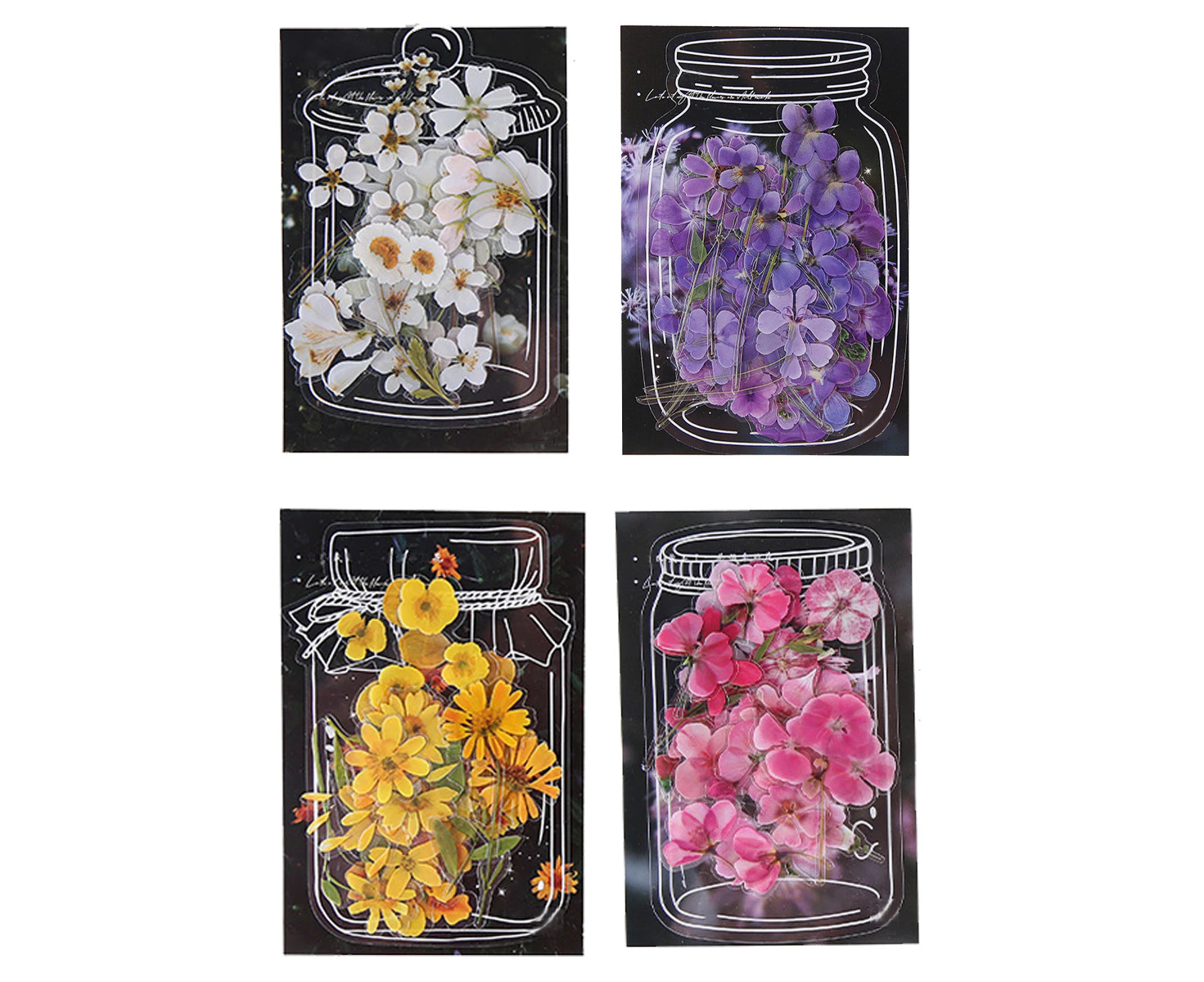 160 Pcs Natural Flower Stickers For Scrapbooking, Self-Adhesive Scrapbooking Stickers Supplies Journal For Adult Card Making Letters Diy