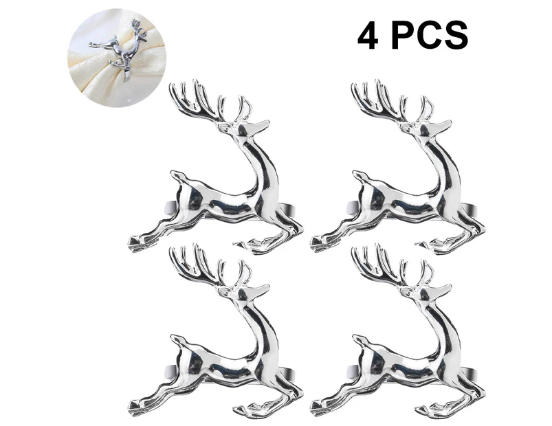 Napkin Rings, 4Pcs Elk Chic Napkin Rings for Place Settings, Wedding Receptions, Christmas, Thanksgiving and Home Kitchen Dining