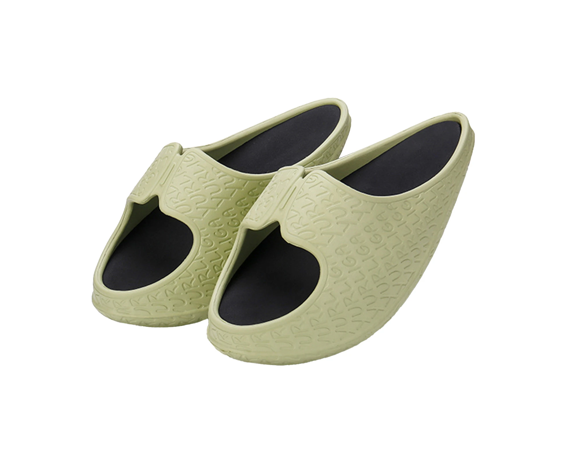 1Pair Body-shaping Slippers Skin-friendly Correct Leg Type Elasticity Fitness Shaking Slides Shoes for Lady-Green