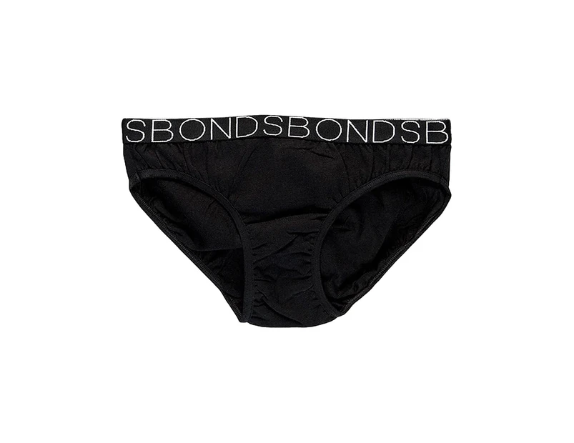 Bonds Girls Kids Bikini Plain Black Comfy Cotton Briefs Undies Underwear Panties 1 Piece