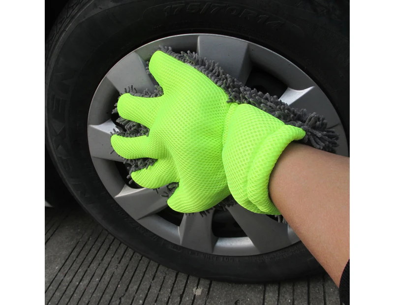 Car Auto Body Window Washing Cleaning Microfiber Soft Full Finger Gloves Towel