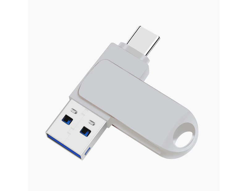 USB C Flash Drive 64GB Type C USB 3.0 USB Drive with Keychain 2 In 1 OTG Thumb Drive Memory Stick Swivel Jump Drive(Silver)