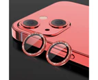 langma bling 1 Set Lens Tempered Films Impact Lens Protector 3D Arc Mobile Phone Camera Lens Protective Glasses-Red For iPhone13/13mini
