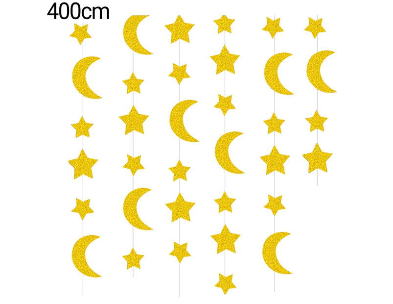 Streamer Banner Glitter Paper Crafts Party Supplies Star Moon Festival Pull Flag for Party