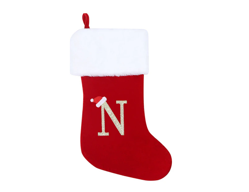 Christmas Stocking Nordic Letter Print Exquisite Workmanship Alphabet Letters Christmas Stocking for Home