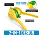 Lemon Squeezer - Easy To Squeeze 2-in-1 Lemon Juicer & Lime Squeezer - Manual Citrus Squeezer To Get Every Last Drop Of Juice