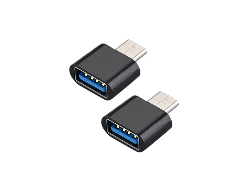 2Pcs High Speed Male to Female Type-C to USB OTG Converter for Flash Drive Mouse