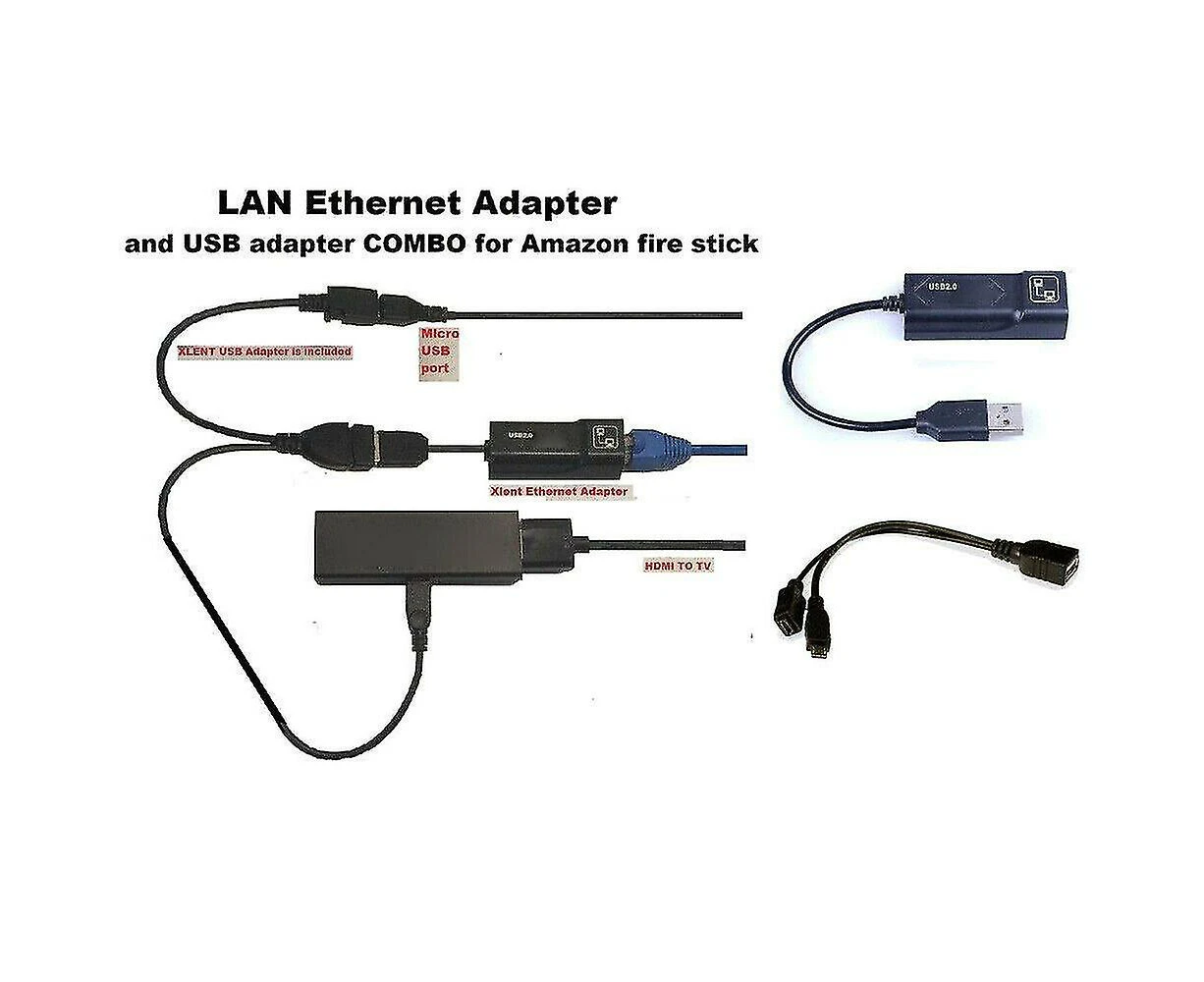 For Amazon Fire Tv Or Stick Gen 2 3 4 Lan Wifi Adapter Cables