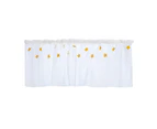 Kitchen Tiers Cabinet Embroidery Curtain Short Curtain Half  Window Treatment(Yellow Stars)