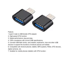 2Pcs High Speed Male to Female Type-C to USB OTG Converter for Flash Drive Mouse