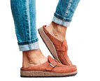 Woosien Women Comfy Shoes Casual Suede Clogs Orange