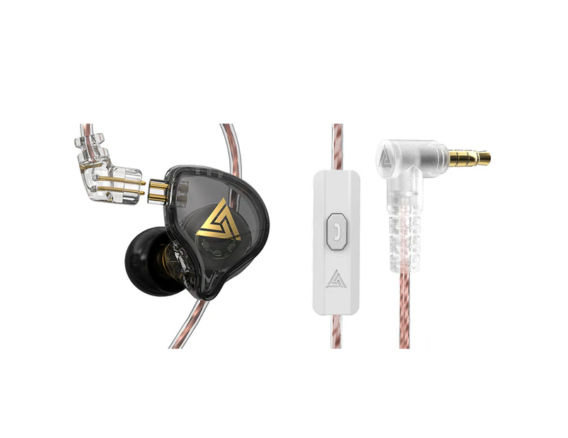 for QKZ AK6 PLUS In-ear Earphone Line Control Moving-coil Mega Bass High Fidelity Sound Wired Earbud for Cellphone Black 2