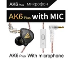 for QKZ AK6 PLUS In-ear Earphone Line Control Moving-coil Mega Bass High Fidelity Sound Wired Earbud for Cellphone Black 2