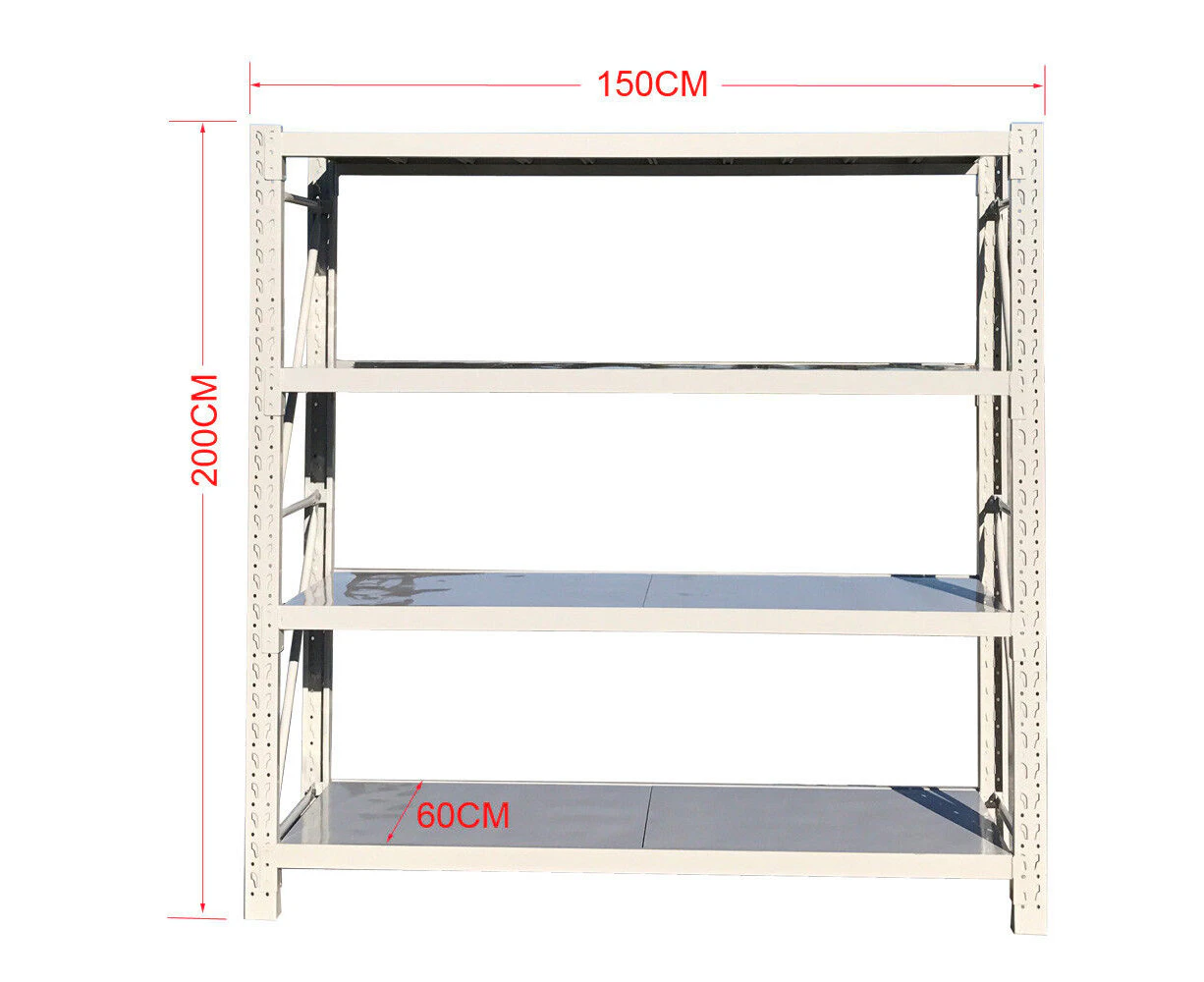 Creek Brothers 2Mx1.5M Garage Shelving Warehouse Storage Racking Shed Shelf GREY