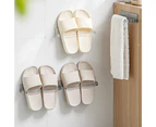 Sunshine Waterproof Transparent Strong Load Bearing Space-saving Slippers Rack Wall Mounted Punch-free Drain Shoes Shelf Washroom Supplies-White