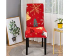 Modern Christmas Stretch Dining Chair Covers Removable Washable for Hotel Restaurant Wedding Dining Banquet (Red2, 4)