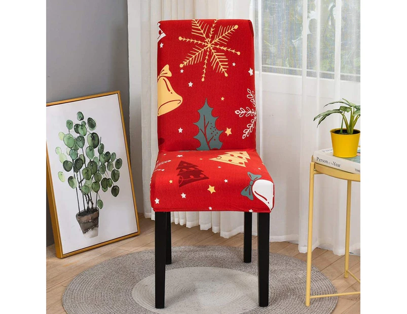 Modern Christmas Stretch Dining Chair Covers Removable Washable for Hotel Restaurant Wedding Dining Banquet (Red2, 4)