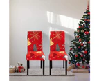 Modern Christmas Stretch Dining Chair Covers Removable Washable for Hotel Restaurant Wedding Dining Banquet (Red2, 4)