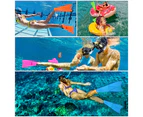 Snorkel Fins, Swim Fins Travel Size Short Adjustable for Snorkeling Diving Adult Kids Open Heel Swimming Flippers-L