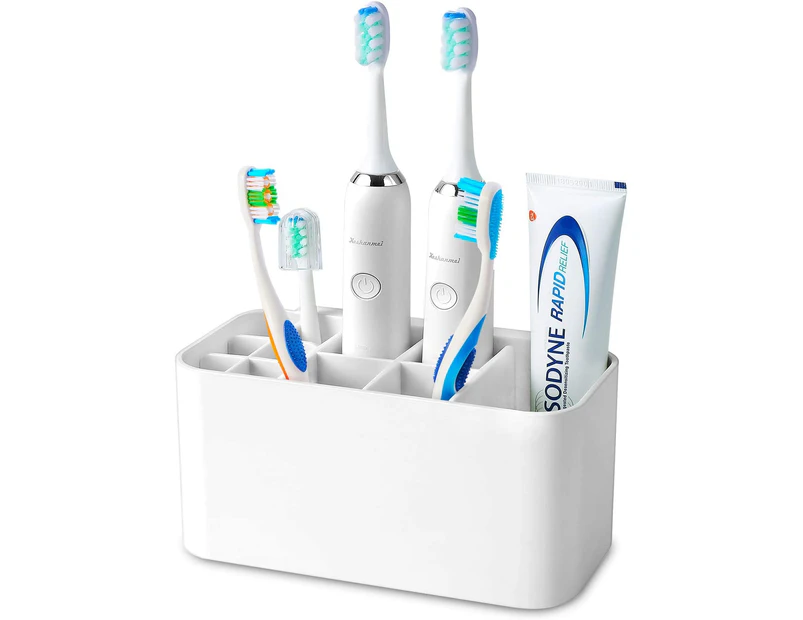 Toothbrush Holder -Multifunctional Electric Toothbrush Holder，Bathroom Wall Mounted Toothbrush Stand ，4 Toothbrush Slots + 6 Electric Toothbrush Heads Slot