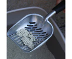 Portable Aluminum Alloy Cat Litter Shovel Pet Sand Scoop Filter Cleaning Tool-Blue