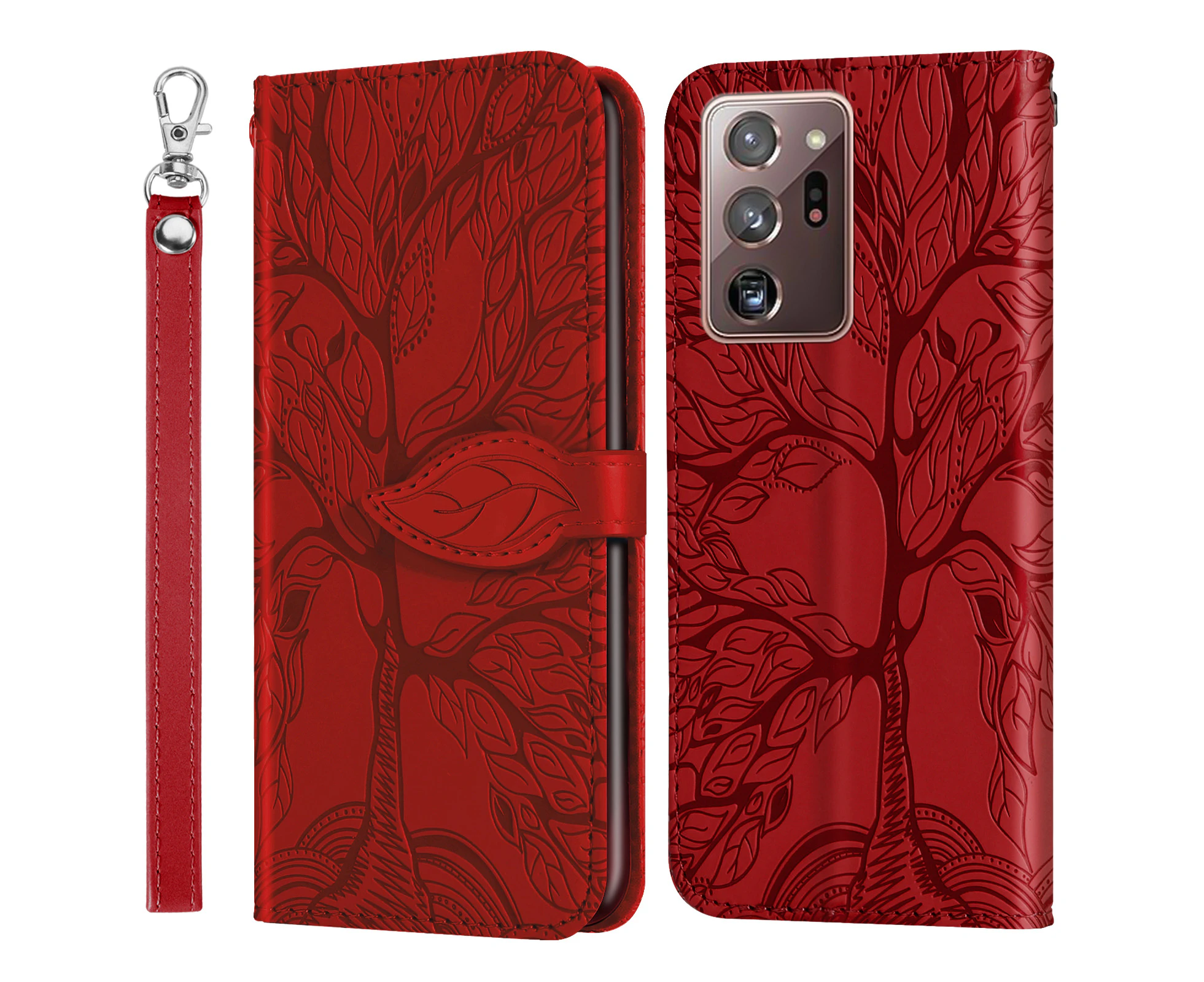 For Samsung Galaxy Note 20 Ultra Cover with Kickstand - Red