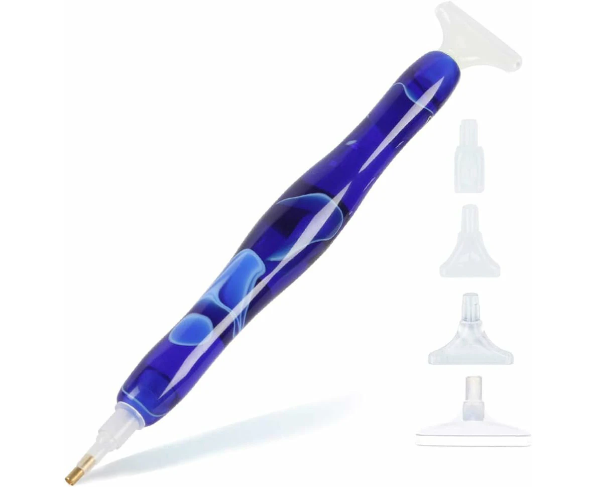 Resin Diamond Painting Pen For Adult, Curvy Body Pen Diamond Art Accessories Kits,5D Diy Acrylic Applicator Accessories Gem Jewel Wax Picker Tool,Blue Curv