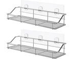 Shower Rack Bathroom Shelf Basket Toilet Kitchen Spice Rack 304 Stainless Steel No Drilling - 2 Pack