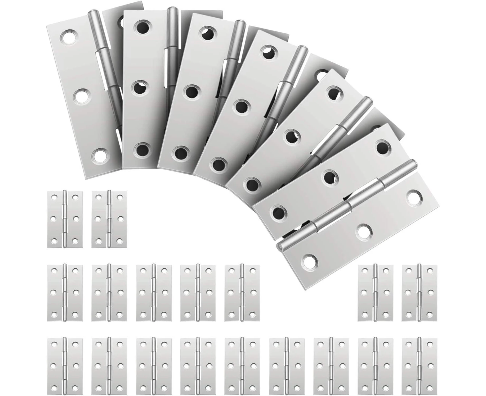 24 Pieces Stainless Steel Hinges Connectors, Stainless Steel Hinge, Door Hinge Hinges Foldable, Hinges Small Piano Hinge Hinge