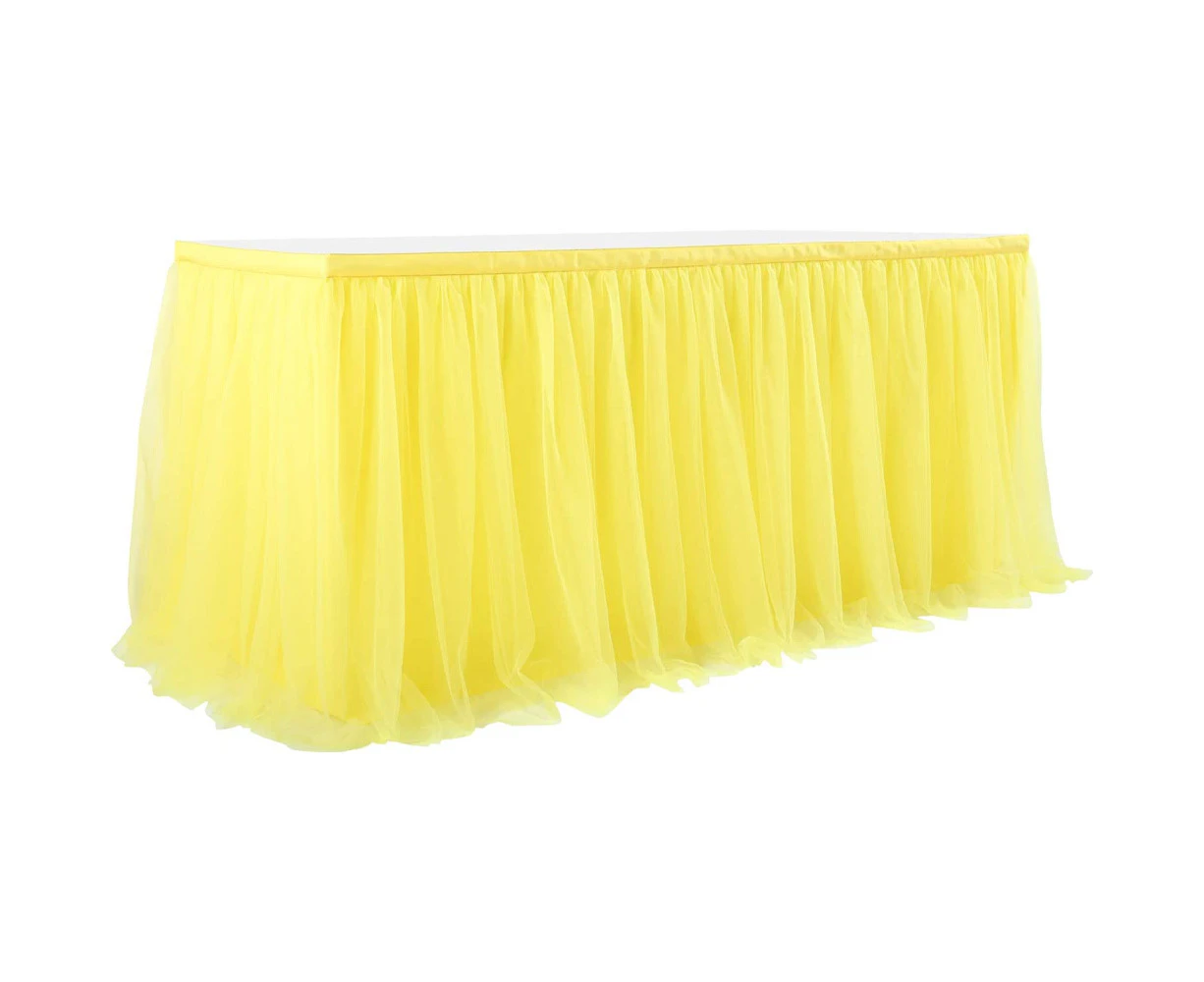 Tulle Table Skirt for Rectangle or Round Tables Tutu Table Skirt White Ruffle Table Cloth for Wedding Bridal Shower Baptism Birthday Party