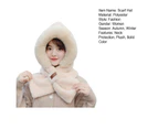 2 in 1 Ear Protection Cross Wrap Loose Anti-static Scarf Hat Women Thickened Warm Plush Neck Collar Cap Beige