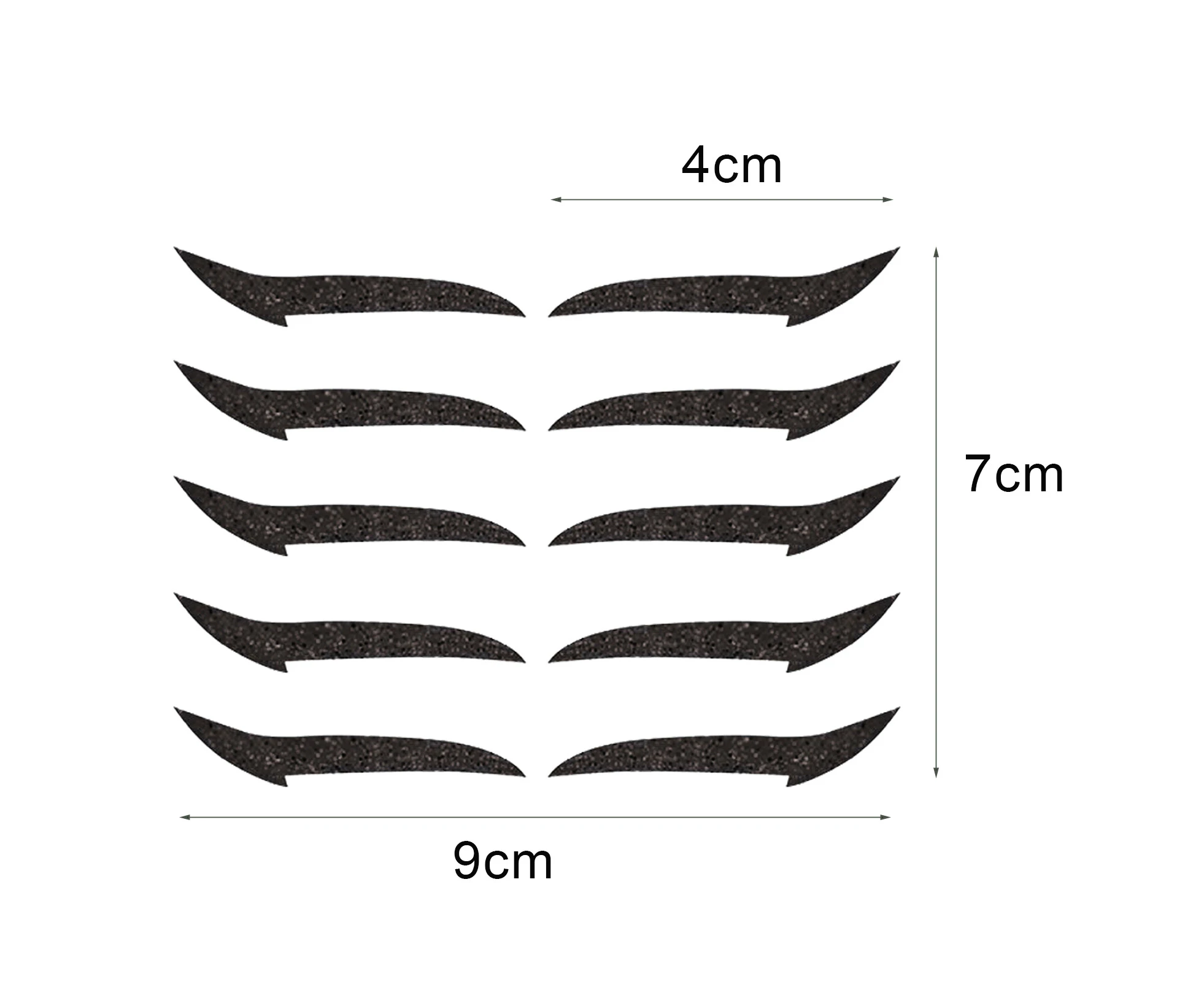 5 Pairs/Sheet Eyeliner Reusable Double Plastic Self-adhesive Eyeshadow Sticker for Makeup-Black