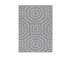 Efate Folk Grey Geometric Flatweave Rug