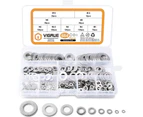 684PCS 304 Stainless Steel Flat Washers Assortment, M2 M2.5 M3 M4 M5 M6 M8 M10 M12 Flat Washer for Sealing Screw Sealing Rings - Comes with box