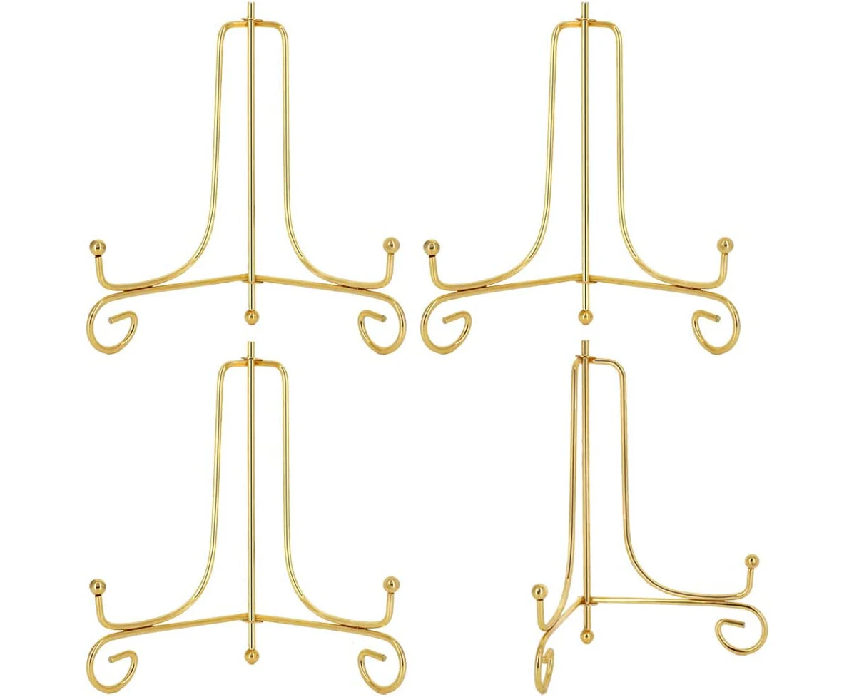 6 Inch Gold Easel Board Rack Decorative Display Stand For Pictures, Frames, Decorative Boards, Pictures, Artwork. (4 Packs)