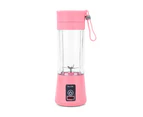 380ml Portable Mini Electric Household Fruit Juicer Blender Squeezer Bottle-Pink-4 blades