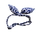 Pet Collar Japanese Style Decorative Adjustable Soft Pet Kitten Dogs Bow Tie Pet Grooming Supplies-Navy L